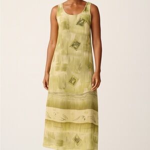 Elegant Green Sleeveless Maxi Dress